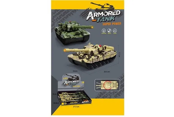 660-3 Танк инерционный в дисплее 6шт, свет, звук.37,5*26,8*8