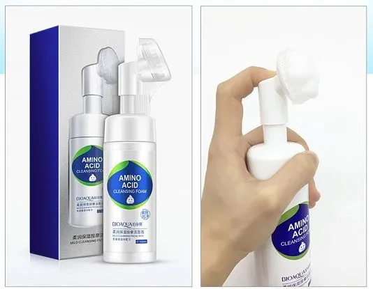 Пенка-мусс для умывания с аминокислотами и силиконовой щеточкой Bioaqua Amino Acid Cleansing Foam 150 мл