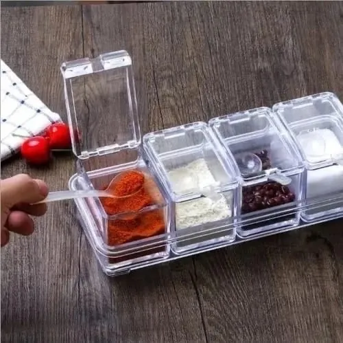 Набор емкостей для хранения специй и приправ на подставке с ложечками