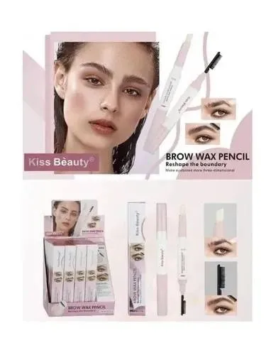 Восковый карандаш для укладки бровей с щеточкой Kiss Beauty Brow Wax Pencil
