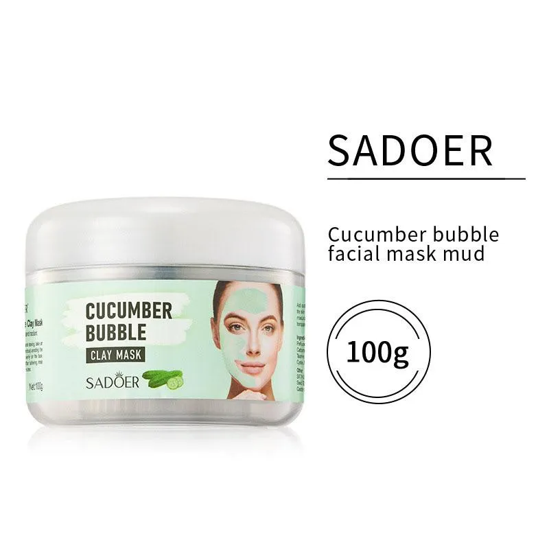Огуречная пузырьковая маска для лица Sadoer Cucumber Bubble Clay Mask